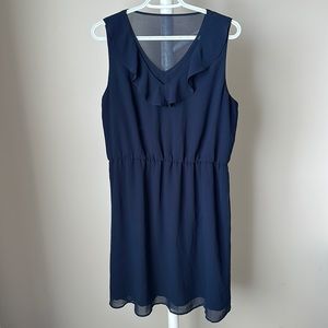 RW&Co Sleeveless Ruffle V-Neck Dress Large